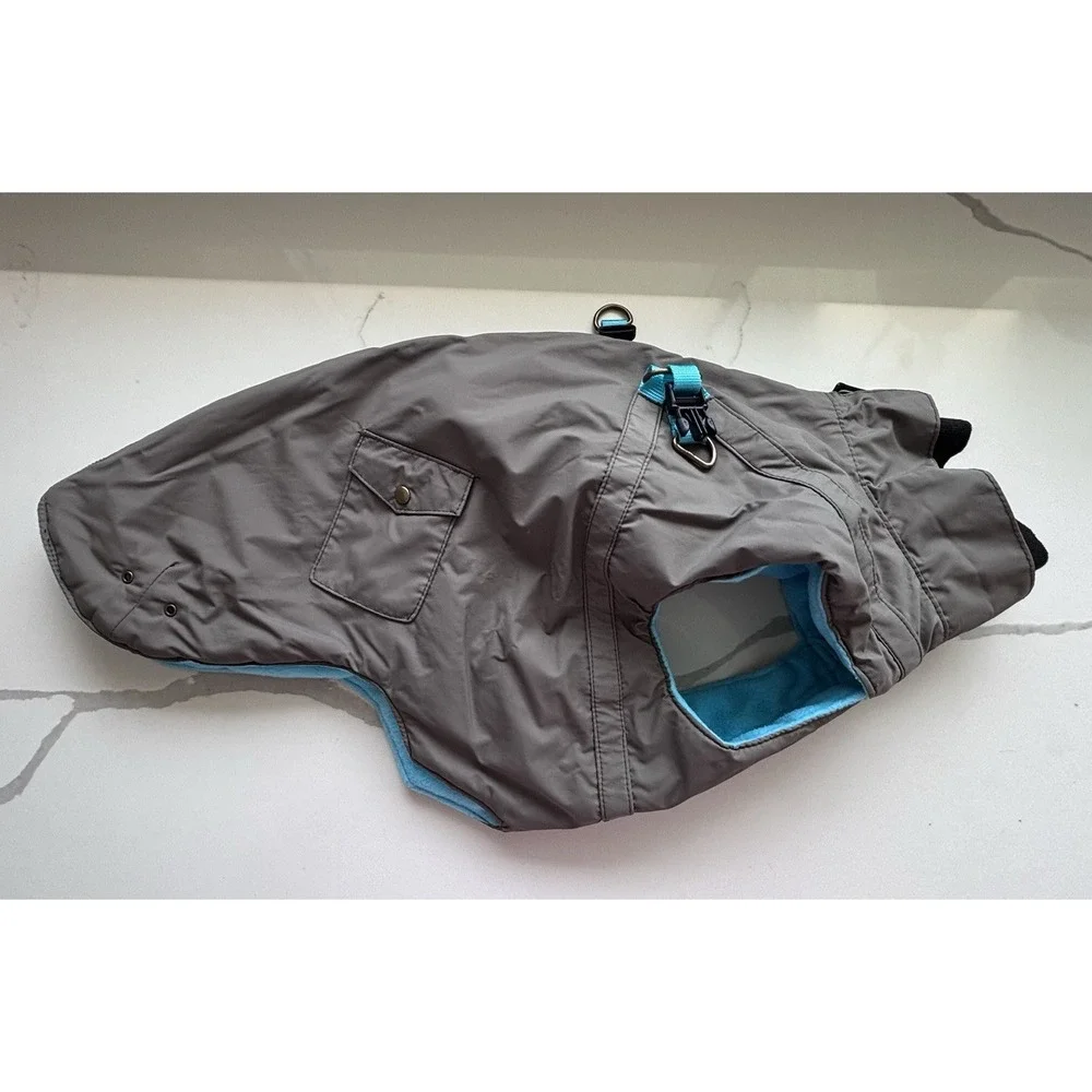 New Bobby Green Teal Rain Coat Fleece Lined Insulated Dog Jacket 20